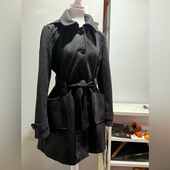 Dark Grey Wool Blend Jacket - Picture 2 of 7